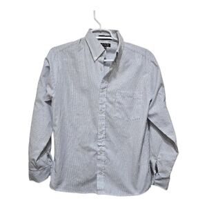 Arrow Men’s Blue White Striped Button Down Shirt Size 16